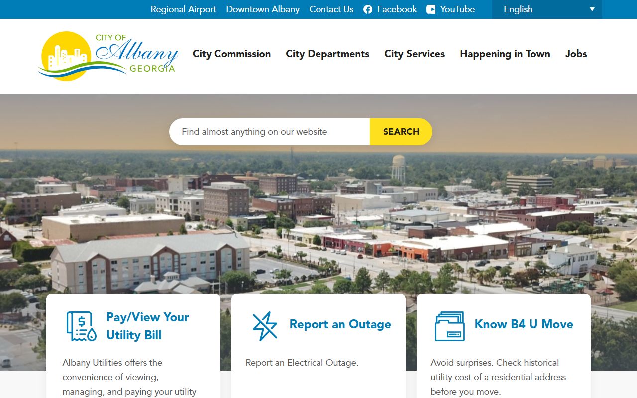Albany Police Department website showing city services and recent booking records access