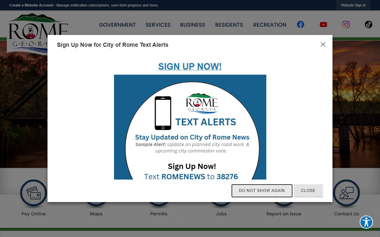 Rome Police Department for city arrest records
