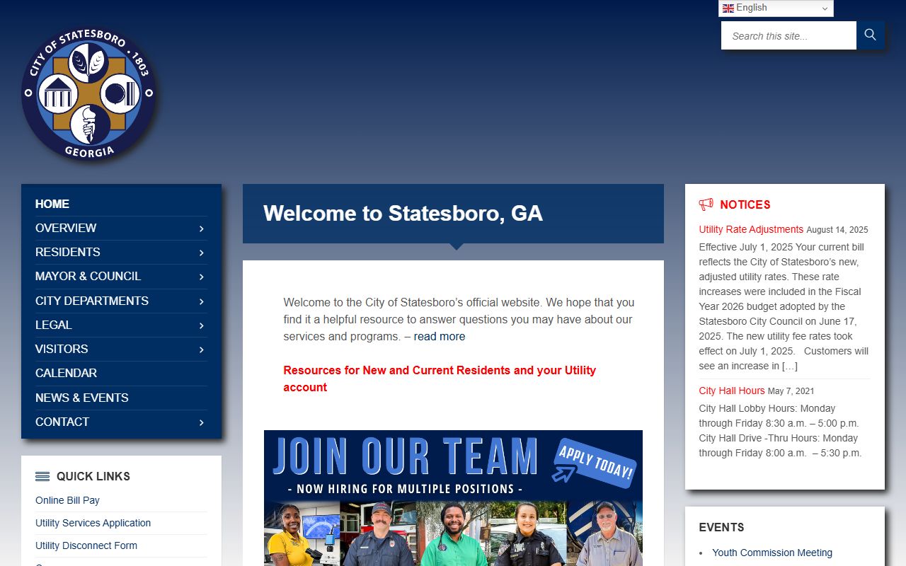 Statesboro Police Department for city arrest records