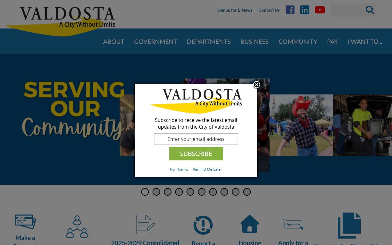 Valdosta Police Department for city arrest records