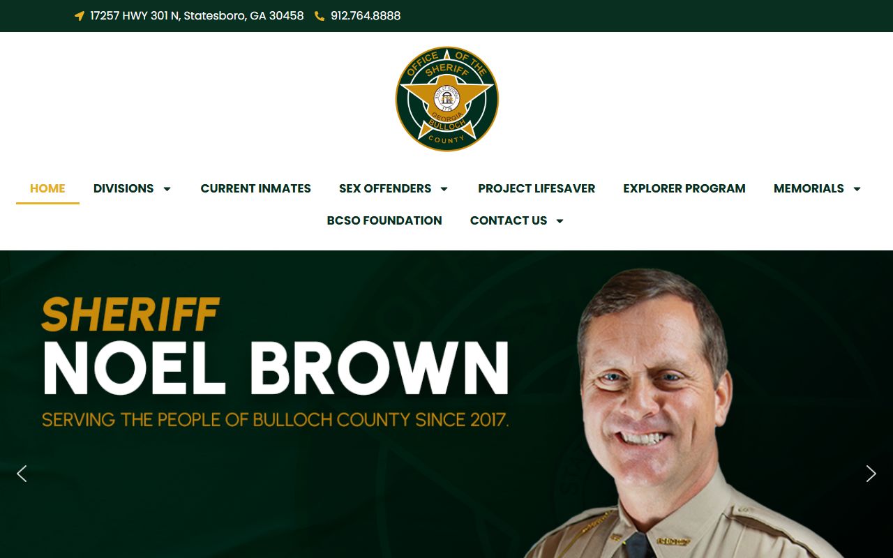 Bulloch County Sheriff's Office for Statesboro booking records