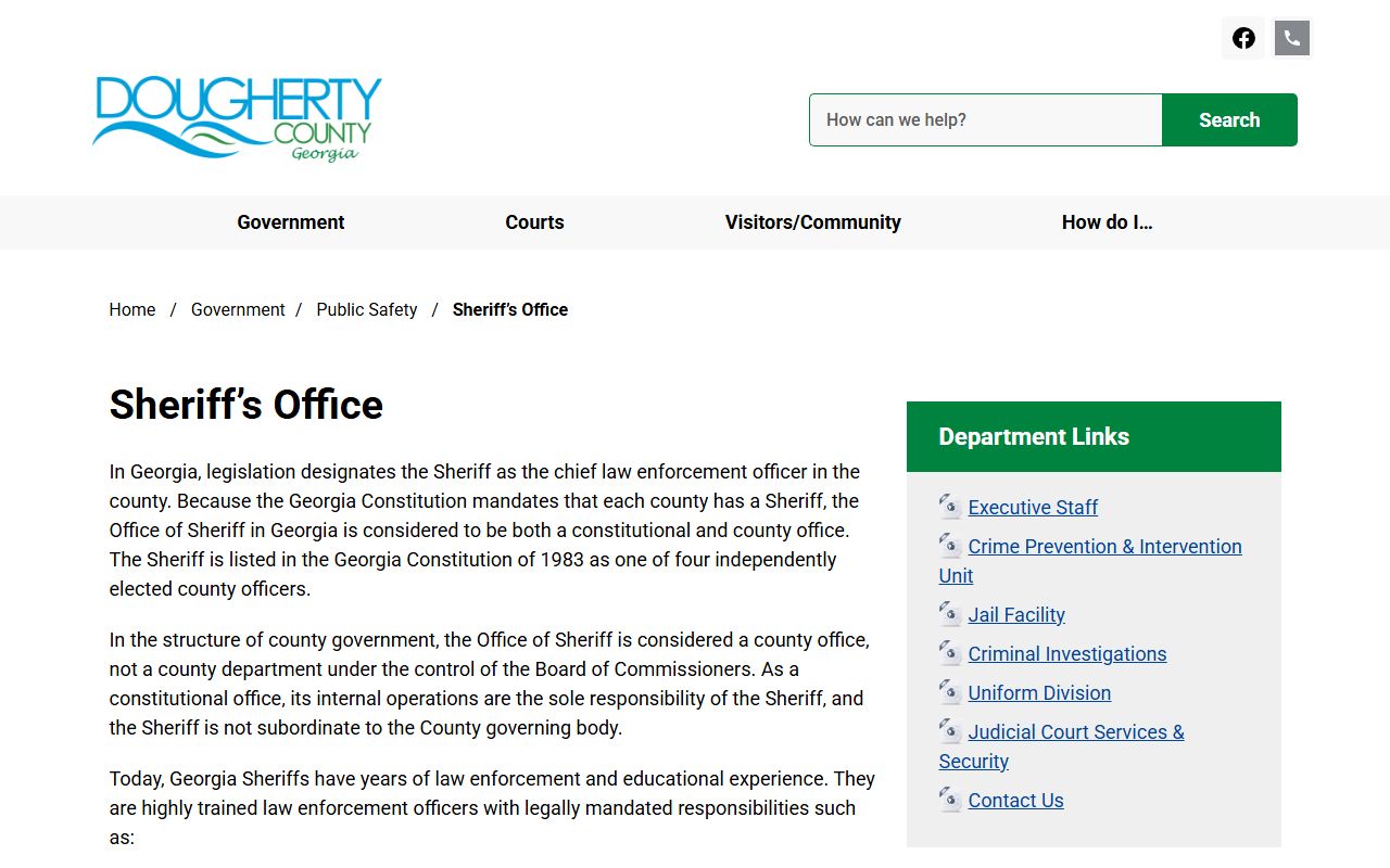 Dougherty County Sheriff's Office website