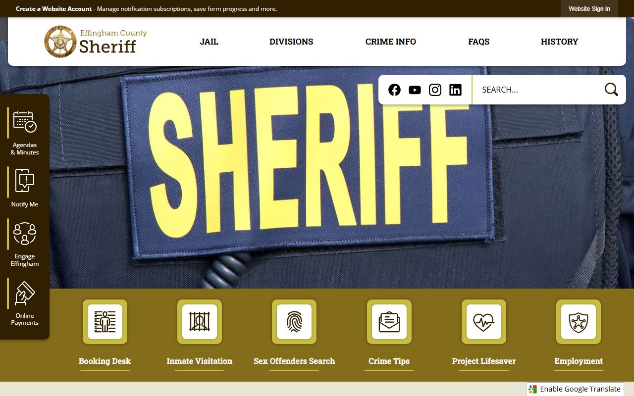 Effingham County Sheriff's Office website