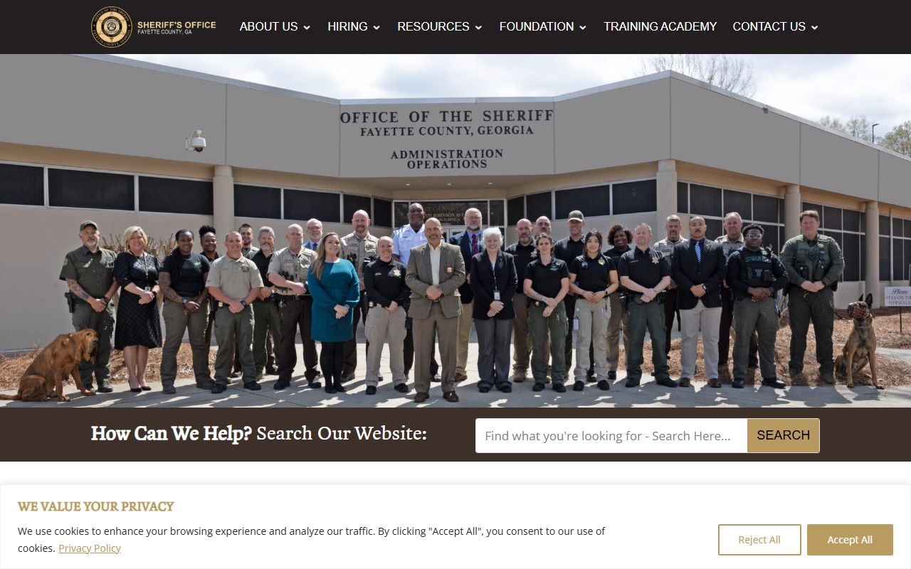 Fayette County Sheriff's Office for Peachtree City booking records