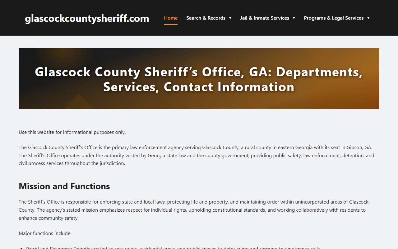 Glascock County Sheriff's Office website