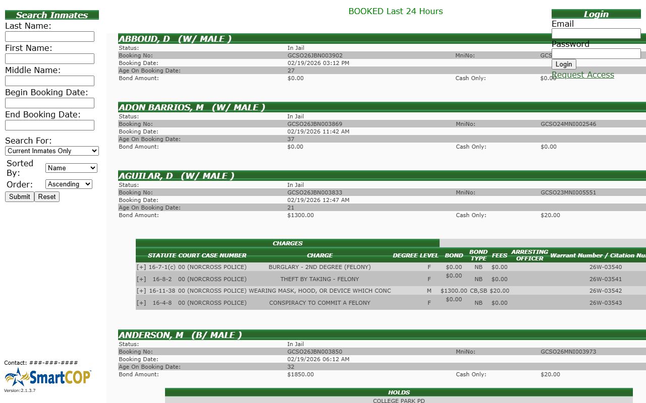 Gwinnett County online inmate search
