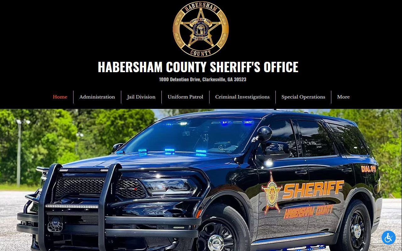 Habersham County Sheriff's Office homepage for recent bookings
