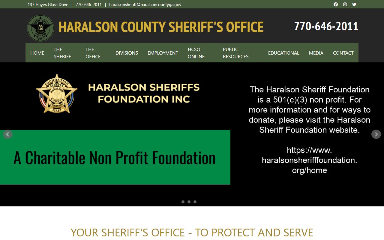 Haralson County Sheriff's Office homepage for recent bookings