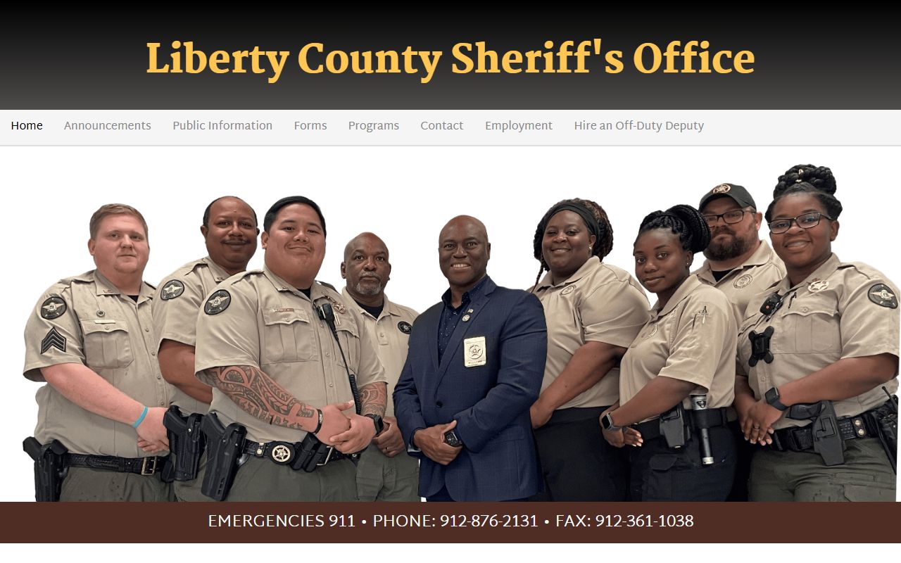Liberty County Sheriff's Office homepage for recent bookings