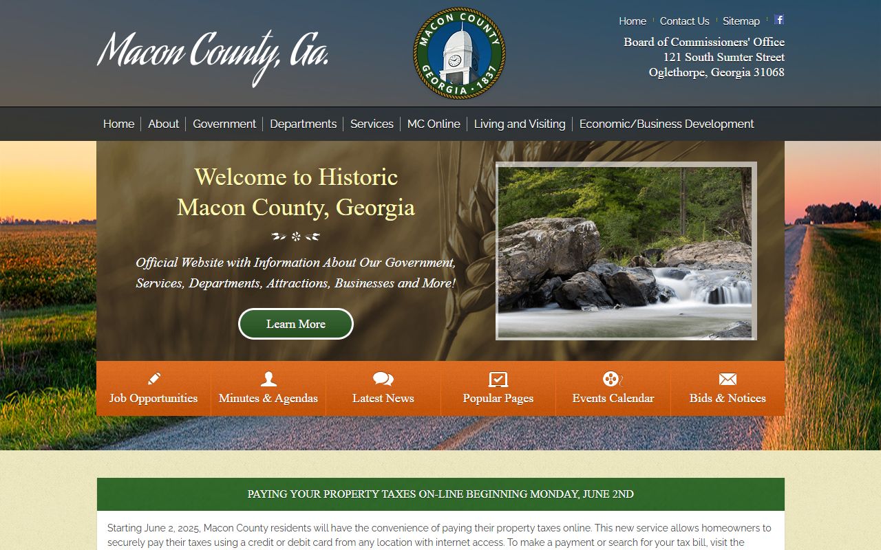 Macon County Sheriff's Office website for recent bookings and arrest records
