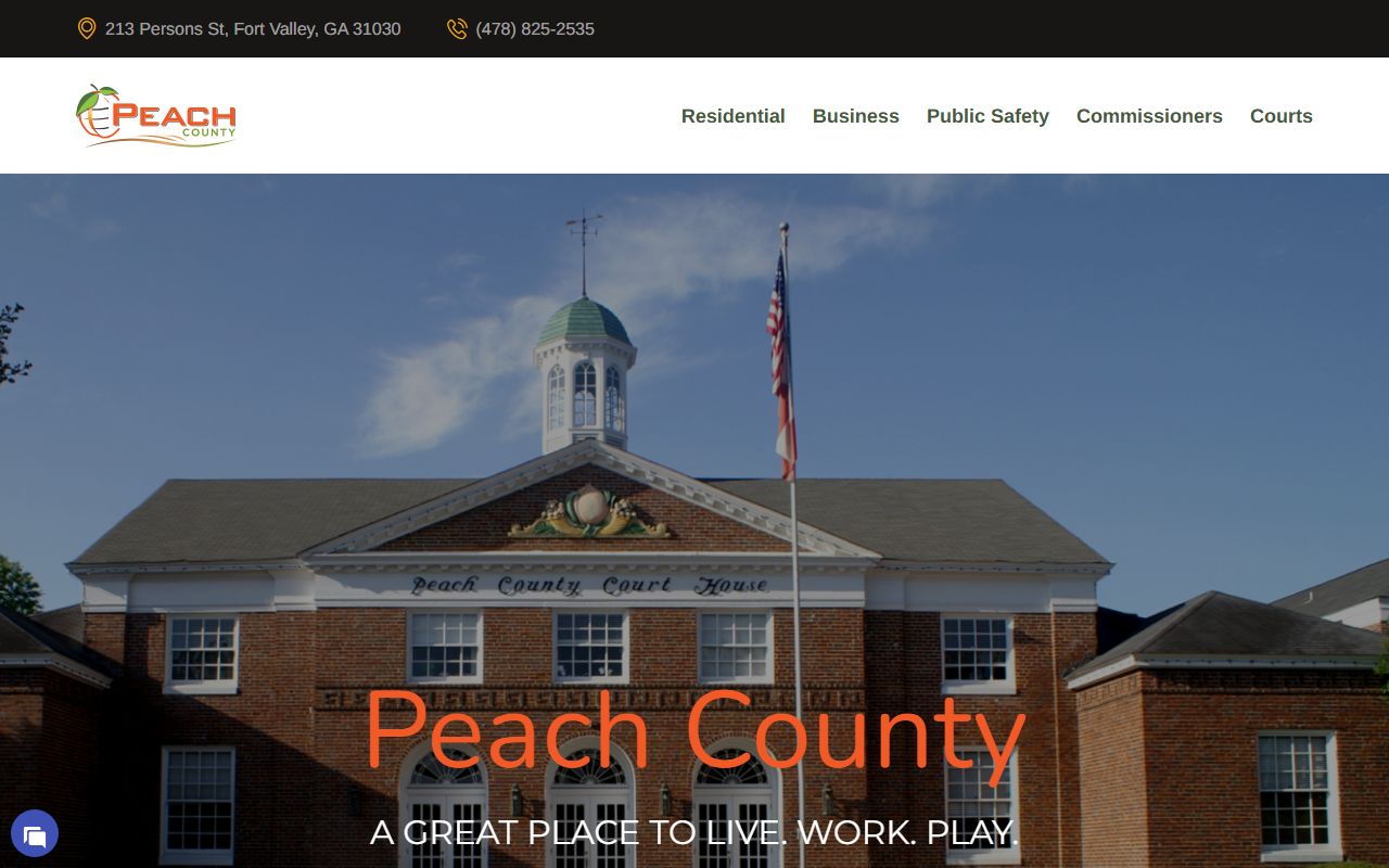 Peach County Sheriff's Office website showing booking and arrest records