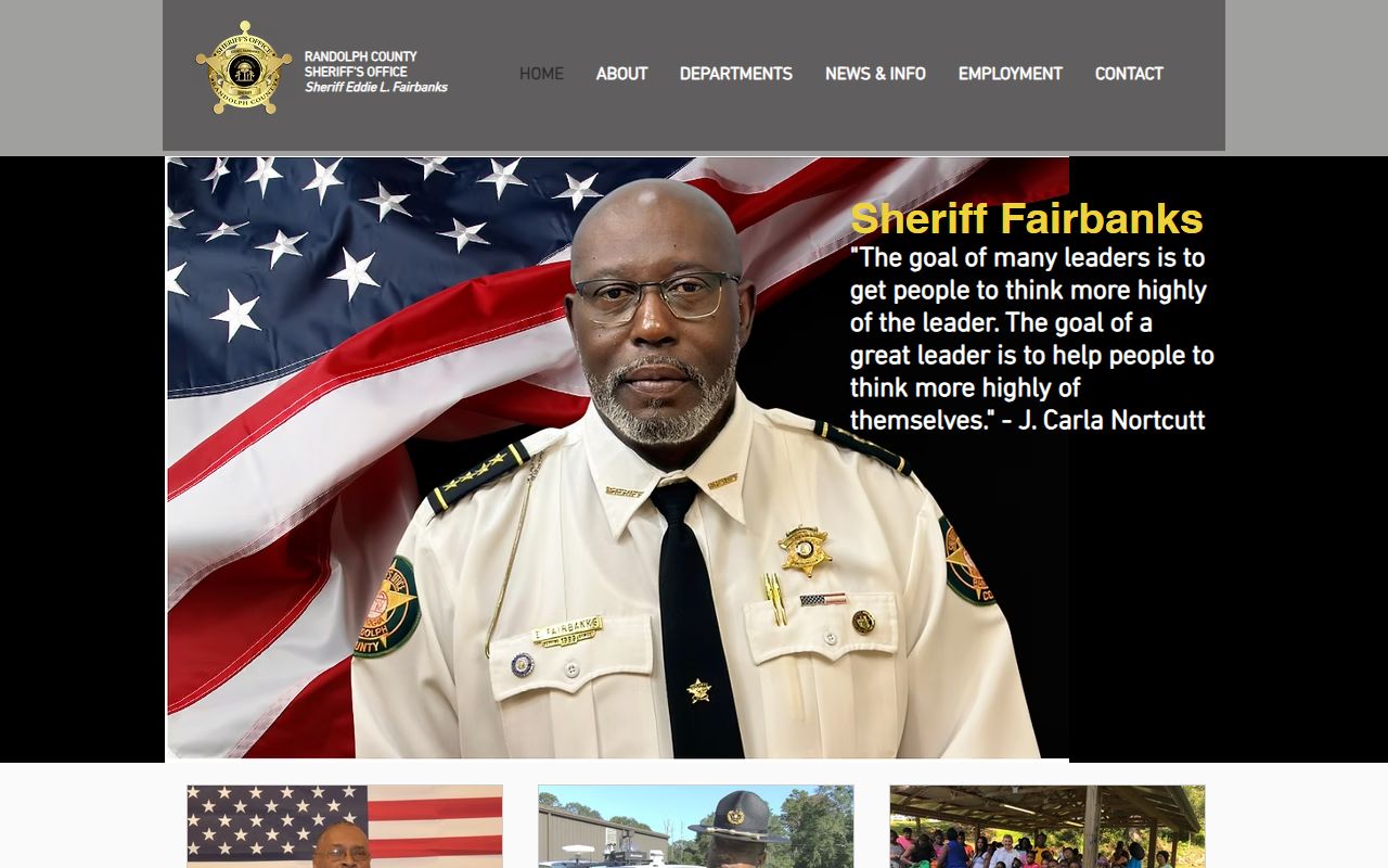 Randolph County Sheriff's Office website showing booking records