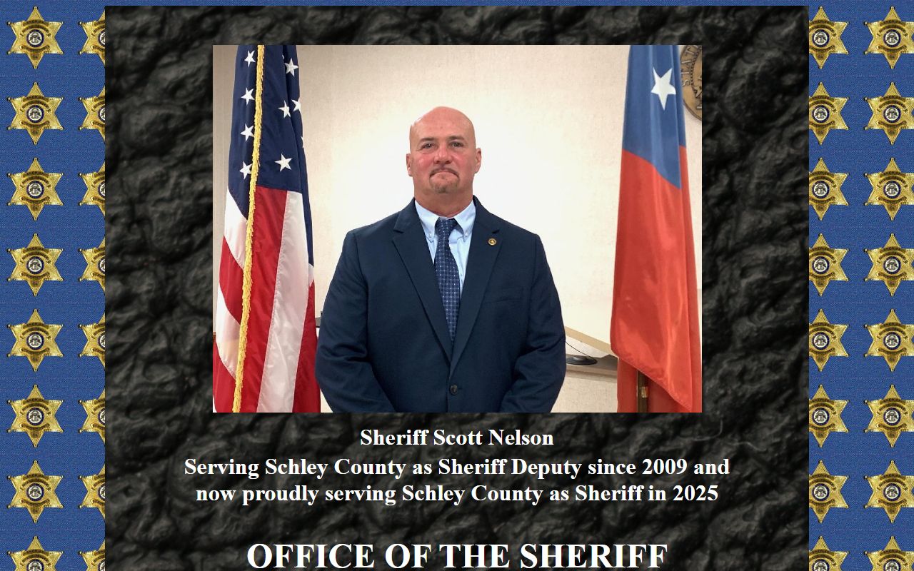 Schley County Sheriff's Office website for recent bookings and arrest records