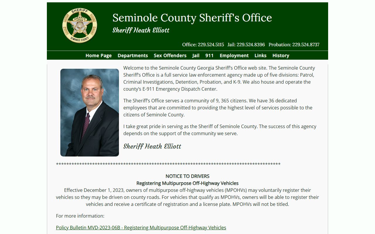 Seminole County Sheriff's Office website for recent bookings and arrest records
