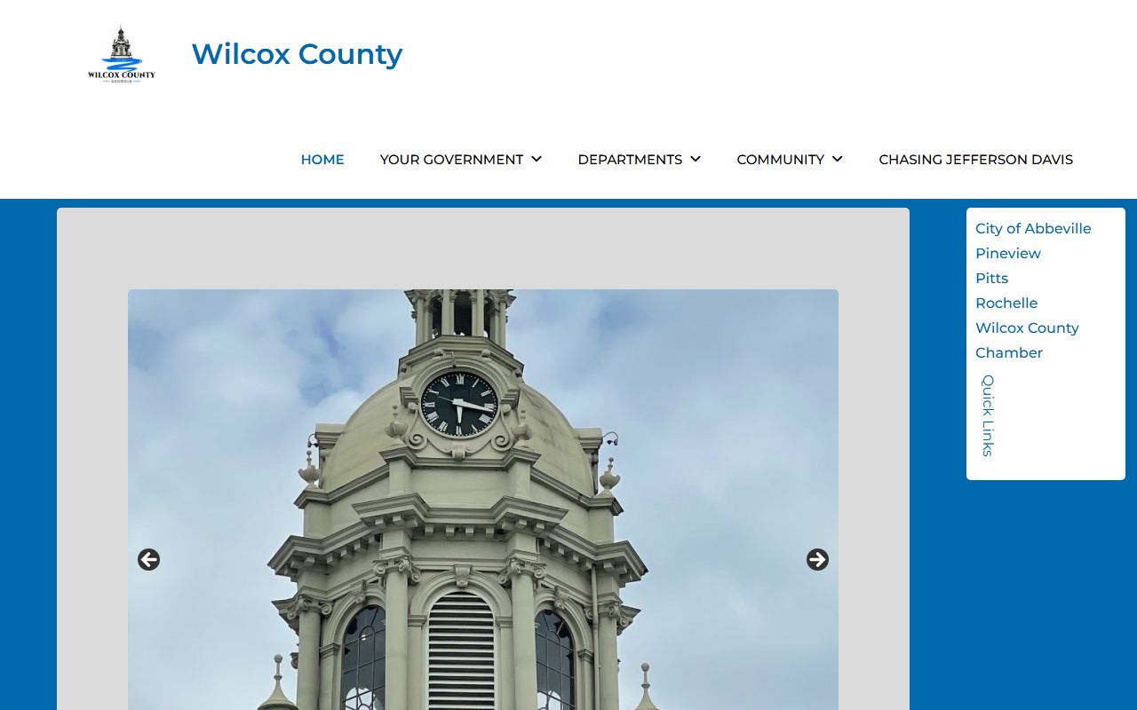 Wilcox County Sheriff's Office website for recent bookings and arrest records